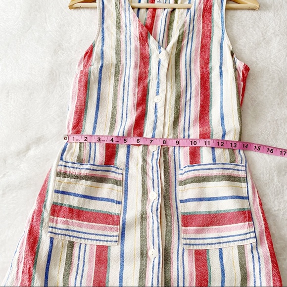Linen Blend Vertical Stripe Dress with Pockets - Picture 4 of 8